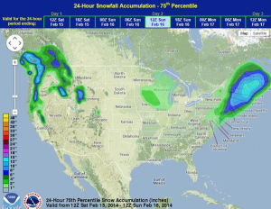 Weekend Forecast for Saturday, February 15, 2014 - Sunday, February 16, 2014