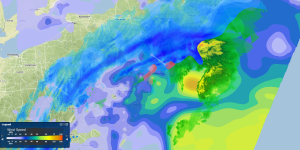 Snow and strong winds across the Northeast