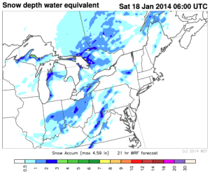 National Weather Summary for Friday, January 17, 2014