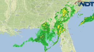 Thunderstorms across portions of Florida and Georgia