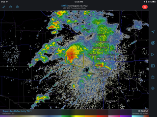 Minneapolis, MN radar 12:36pm CDT July 27, 2016