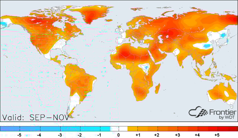 Global Forecast Temps for Sept-Nov Global Forecast Temps for Sept-Nov