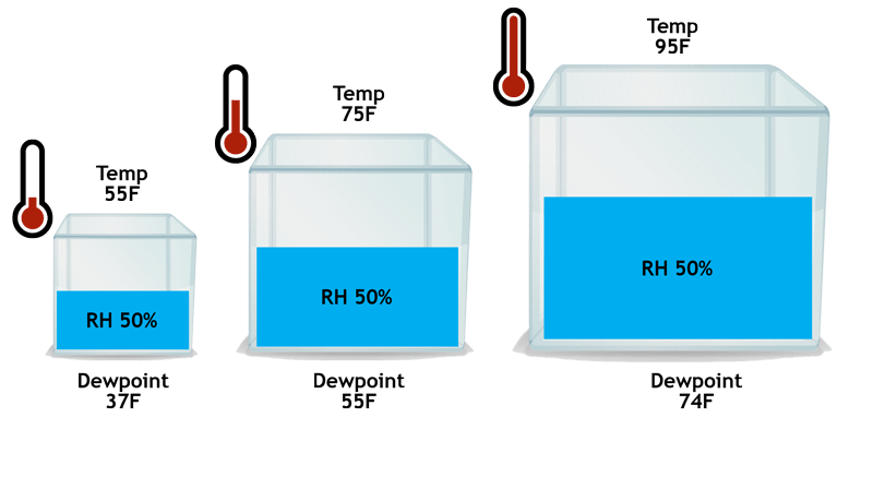 Dewpoint Compared to Relative Humidity