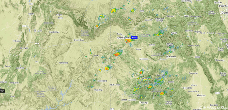 Western Colorado Radar 1:44pm CDT 8/8/16