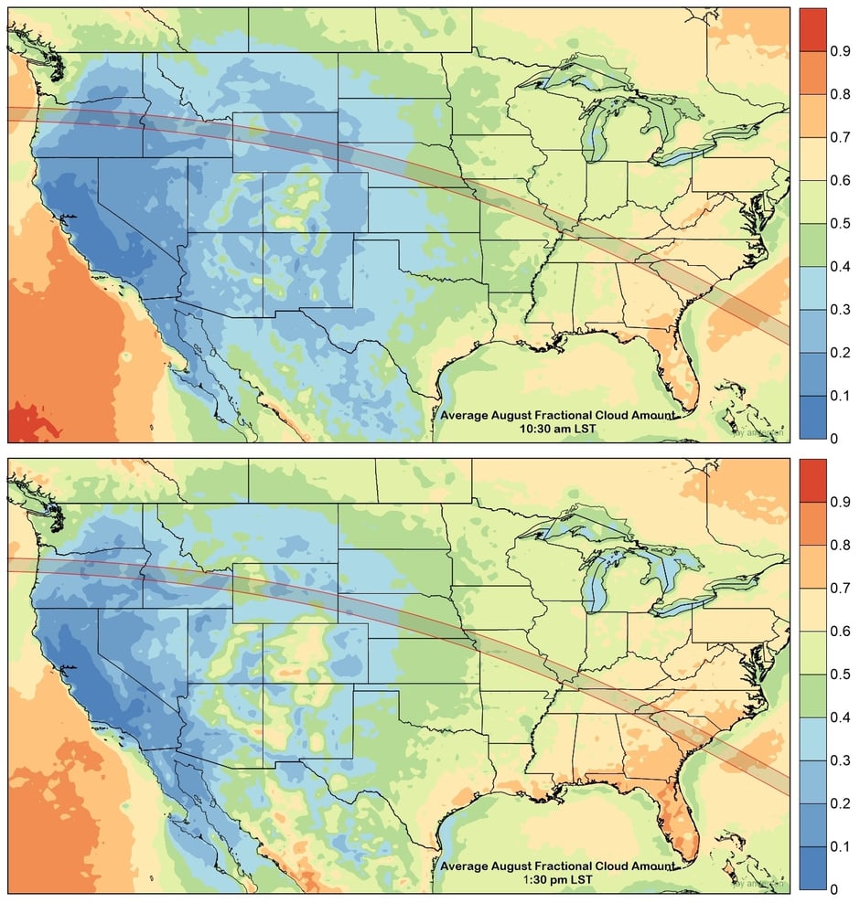 Average Cloudiness Across US