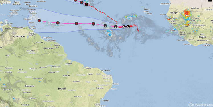 Invest 99-L Satellite and Track 8/19/16