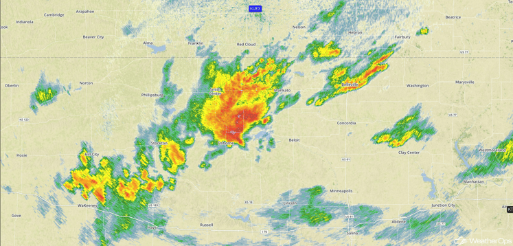 Kansas Radar 12:52pm CDT 8/24/16