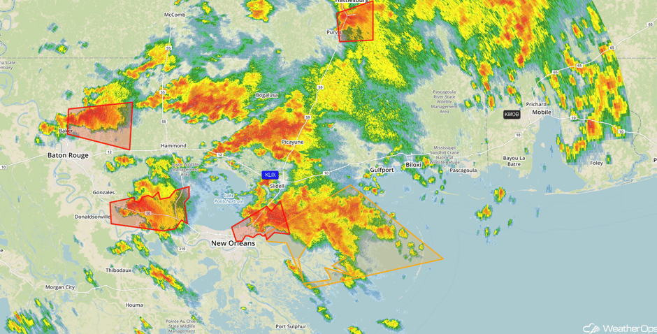 Tornado Warnings New Orleans 11:33am CST 2/7/17