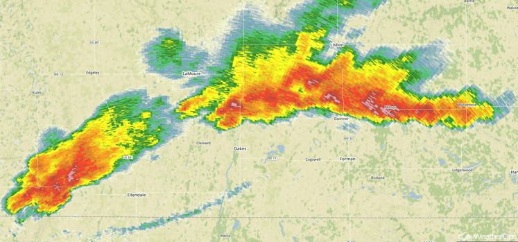 South Dakota Radar 12:11pm CDT August 10, 2016