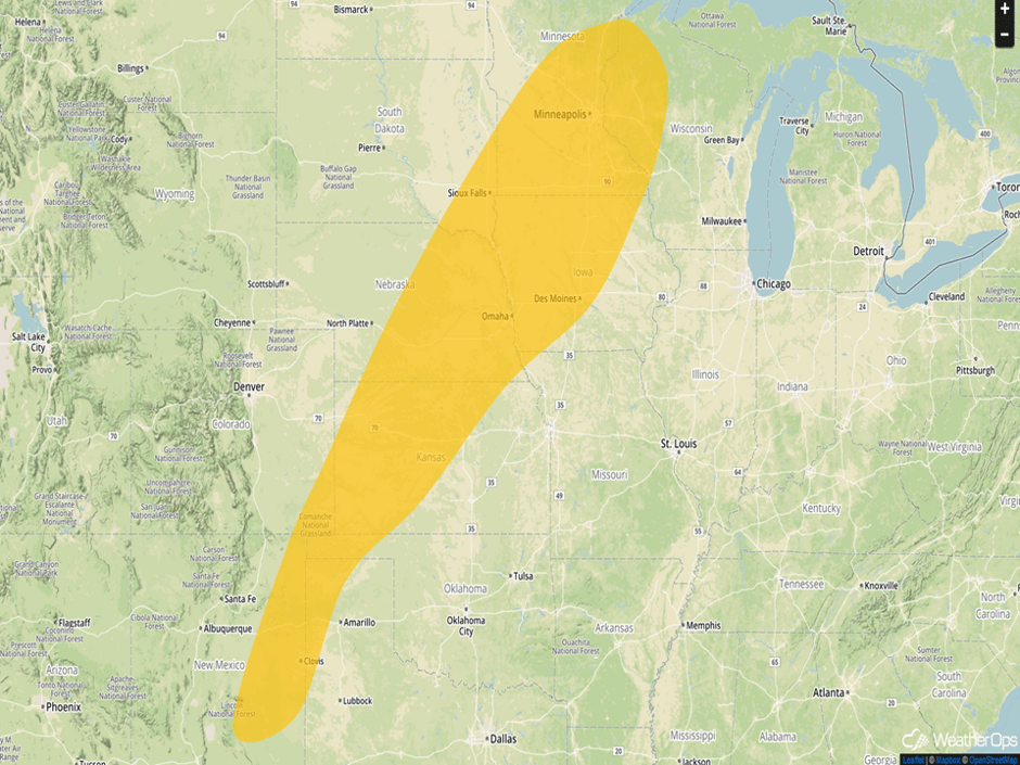 Thunderstorm Risk Outline for Saturday, September 23, 2017