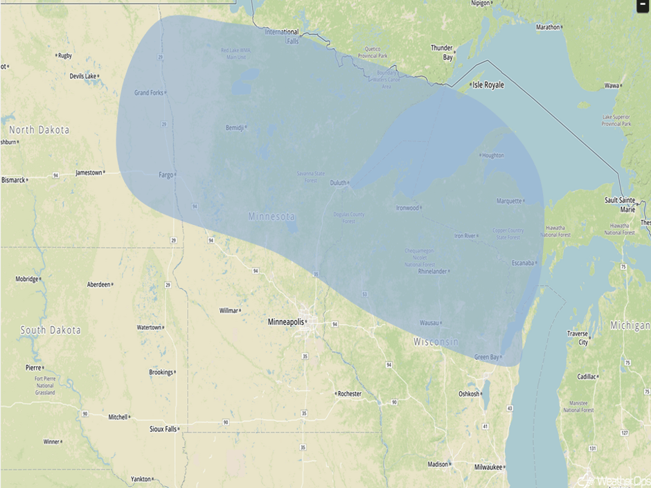 Significant Snowfall Risk Outline for Wednesday, December 21, 2016