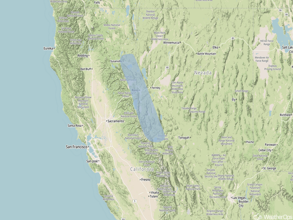 Snowfall Risk Outline for Friday, February 17, 2017