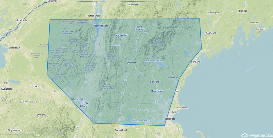 Snowfall Risk Outline for Friday, March 31, 2017