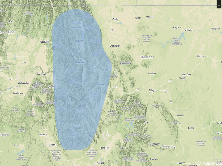 Snowfall Risk Outline for Friday, October 13, 2017