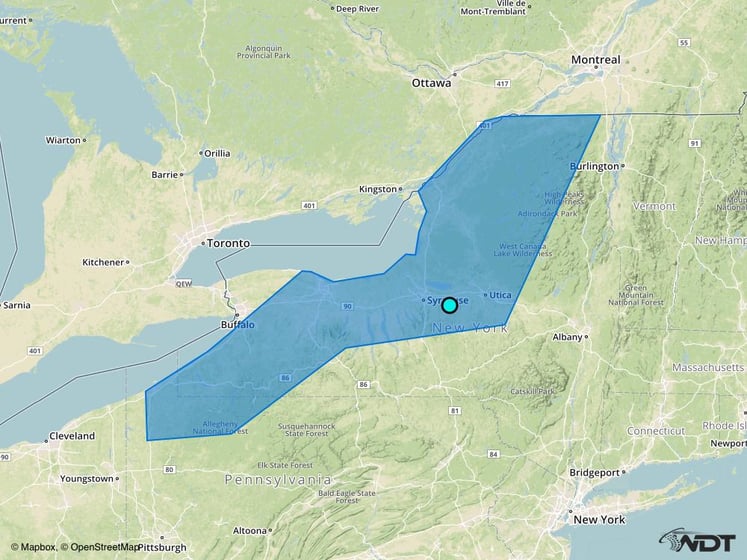 Snowfall Risk Outline for Sunday, November 20, 2016