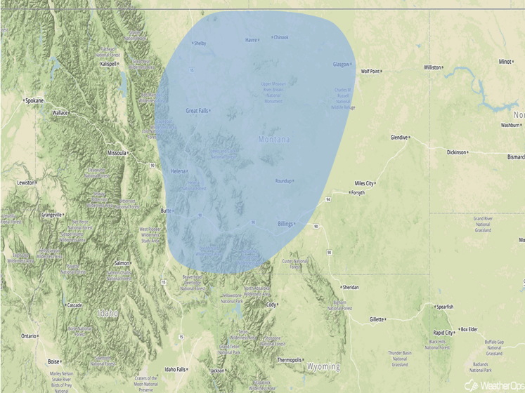Significant Snowfall Outline for Tuesday, October 4, 2016