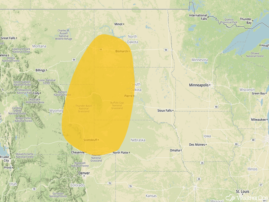 Thunderstorm Risk Area for Thursday, August 31, 2017