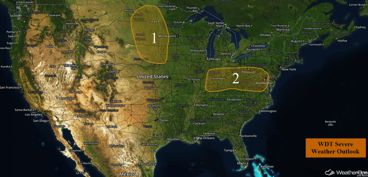 US Hazards for Monday, August 15, 2016