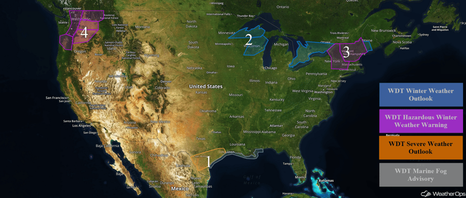 US Hazards for Tuesday, January 17, 2017