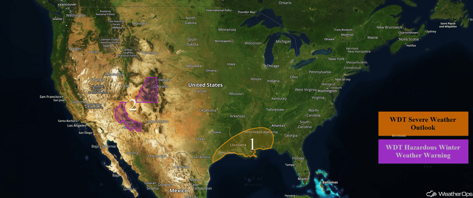 US Hazards Monday, January 20, 2017