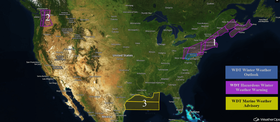 US Hazards for Thursday, February 9, 2017