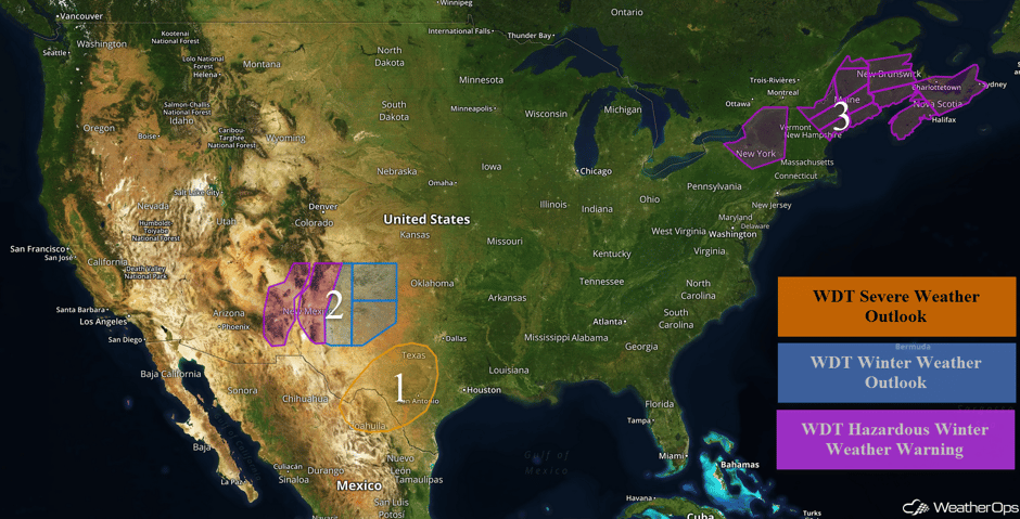 US Hazards for Monday, February 13, 2017