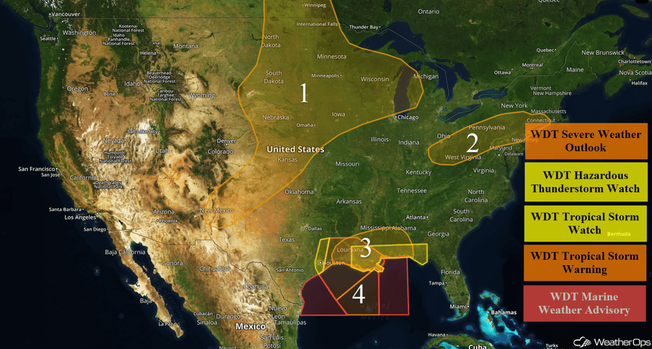 US Hazards for Wednesday, June 21, 2017