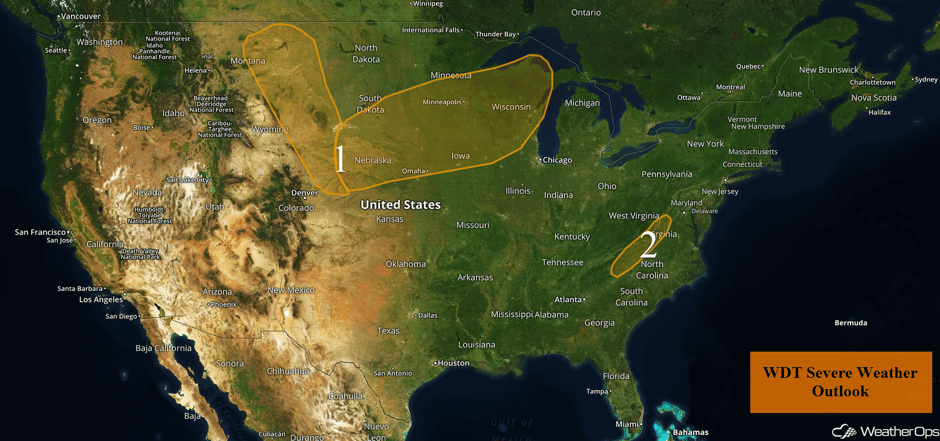 US Hazards for Tuesday, July 18, 2017
