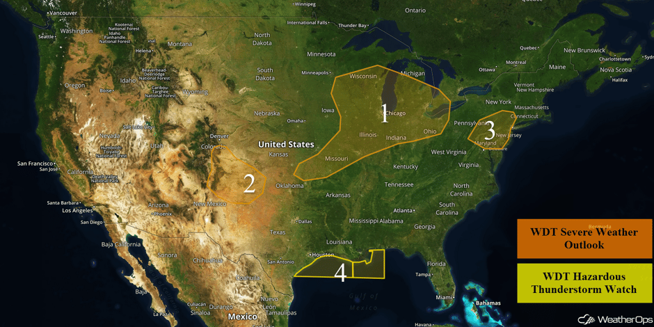 US Hazards for Thursday, August 3, 2017