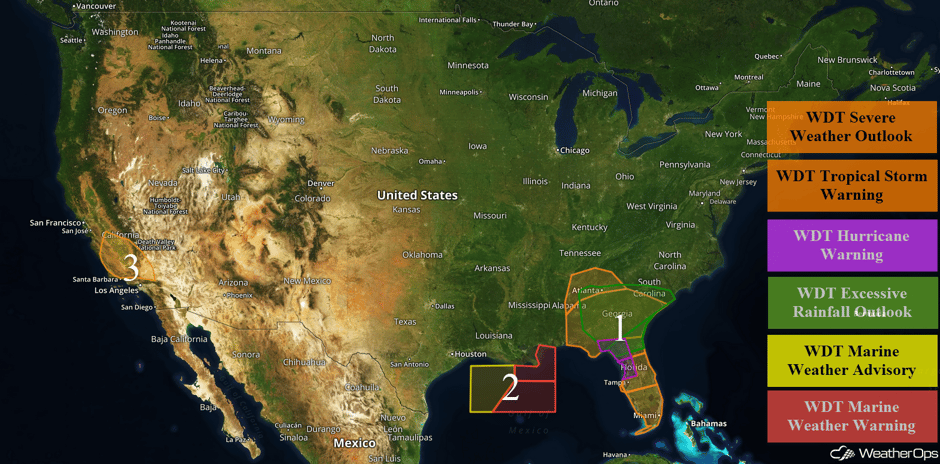US Hazards for Monday, September 11, 2017