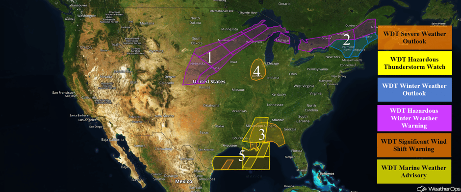 US Hazards Monday, January 22, 2018