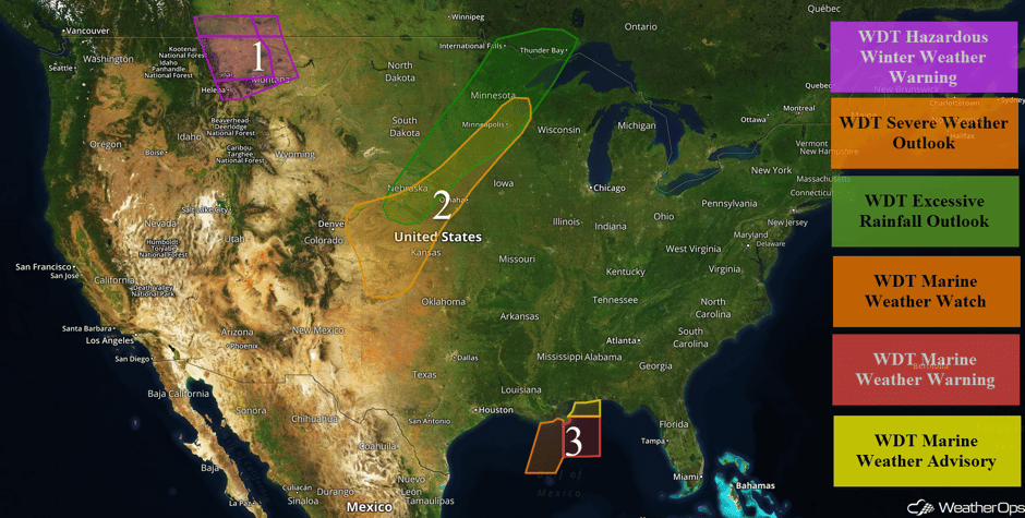 US Hazards for Monday, October 2, 2017