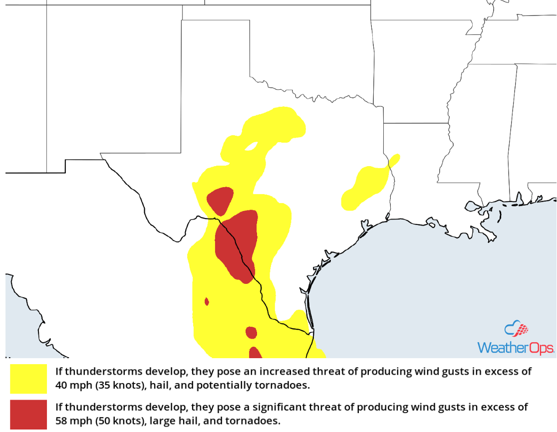 Thunderstorm Risk for Wednesday, April 25, 2018