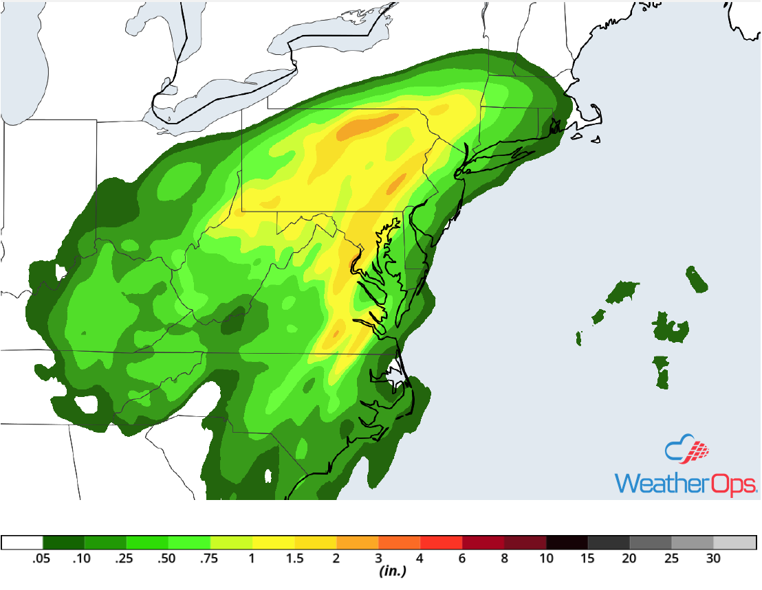 Rainfall Accumulation for Monday, September 17, 2018