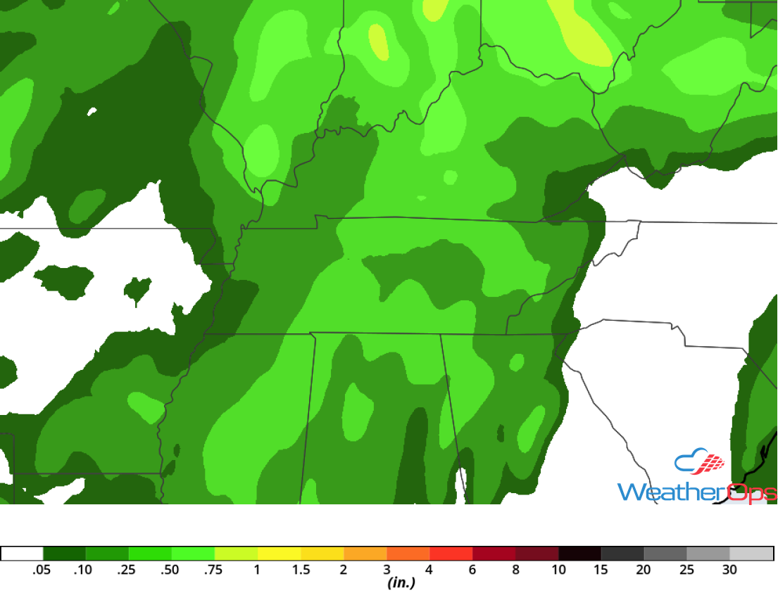 Rainfall Accumulation for Tuesday, September 25, 2018
