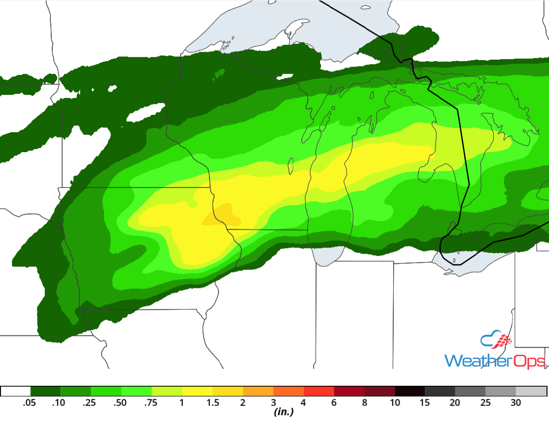 Rainfall Accumulation for Monday, October 1, 2018