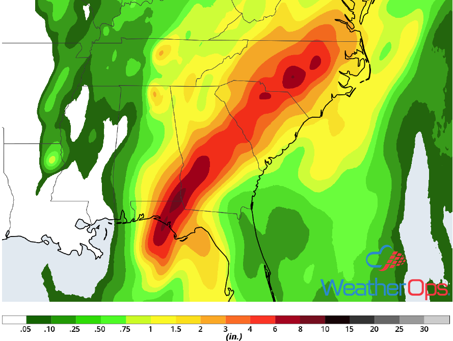 Rainfall Accumulation October 10-11, 2018