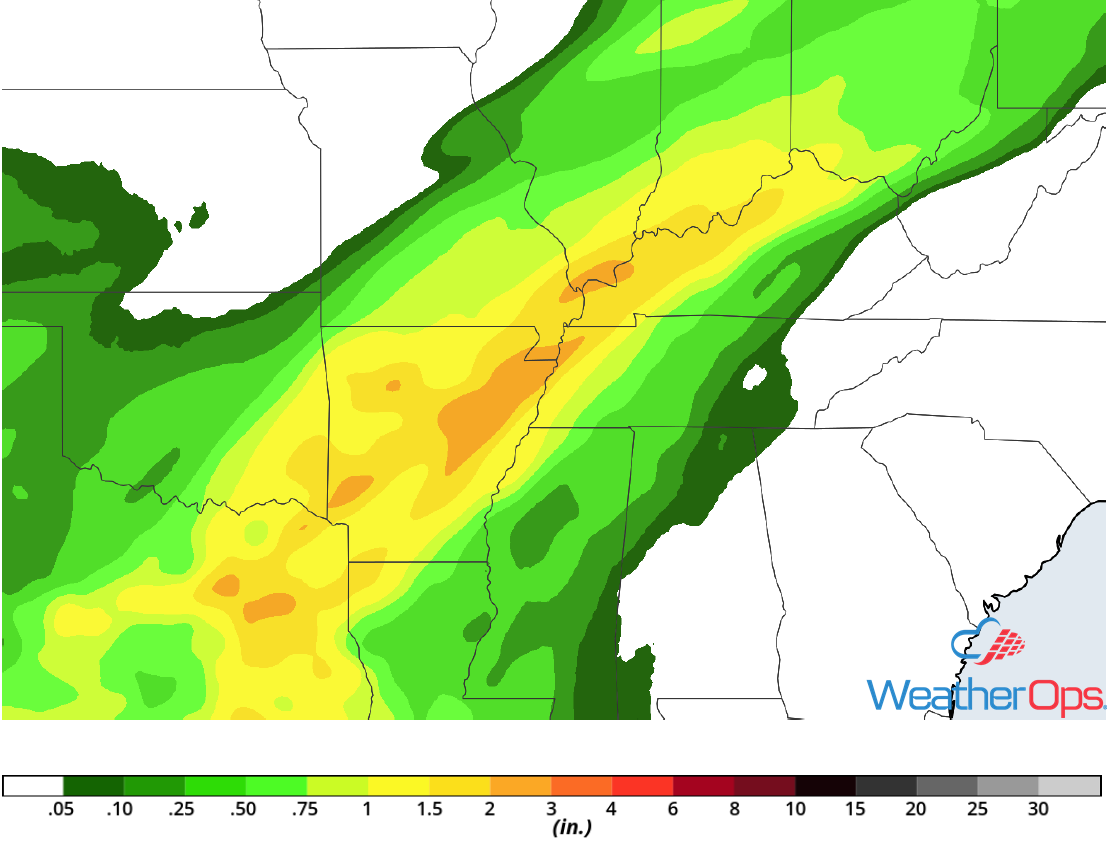 Rainfall Accumulation for Wednesday, October 31, 2018