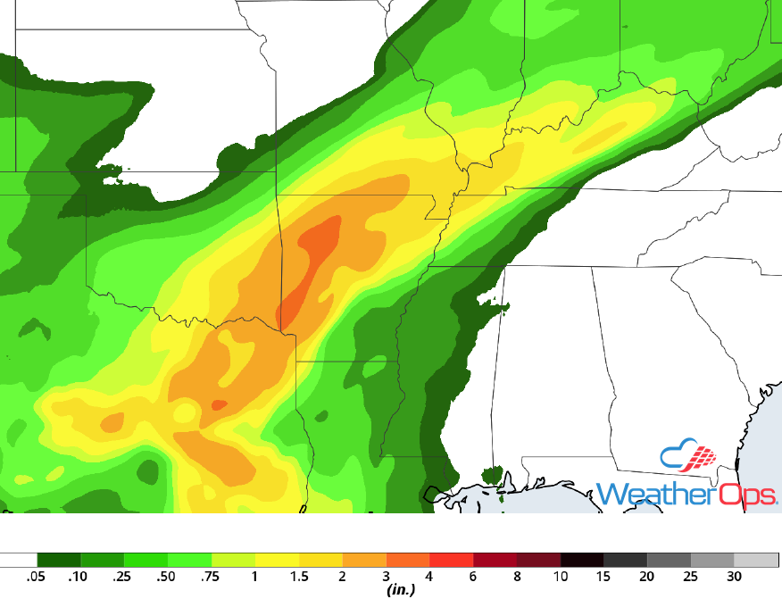 Rainfall Accumulation for Wednesday, October 31, 2018