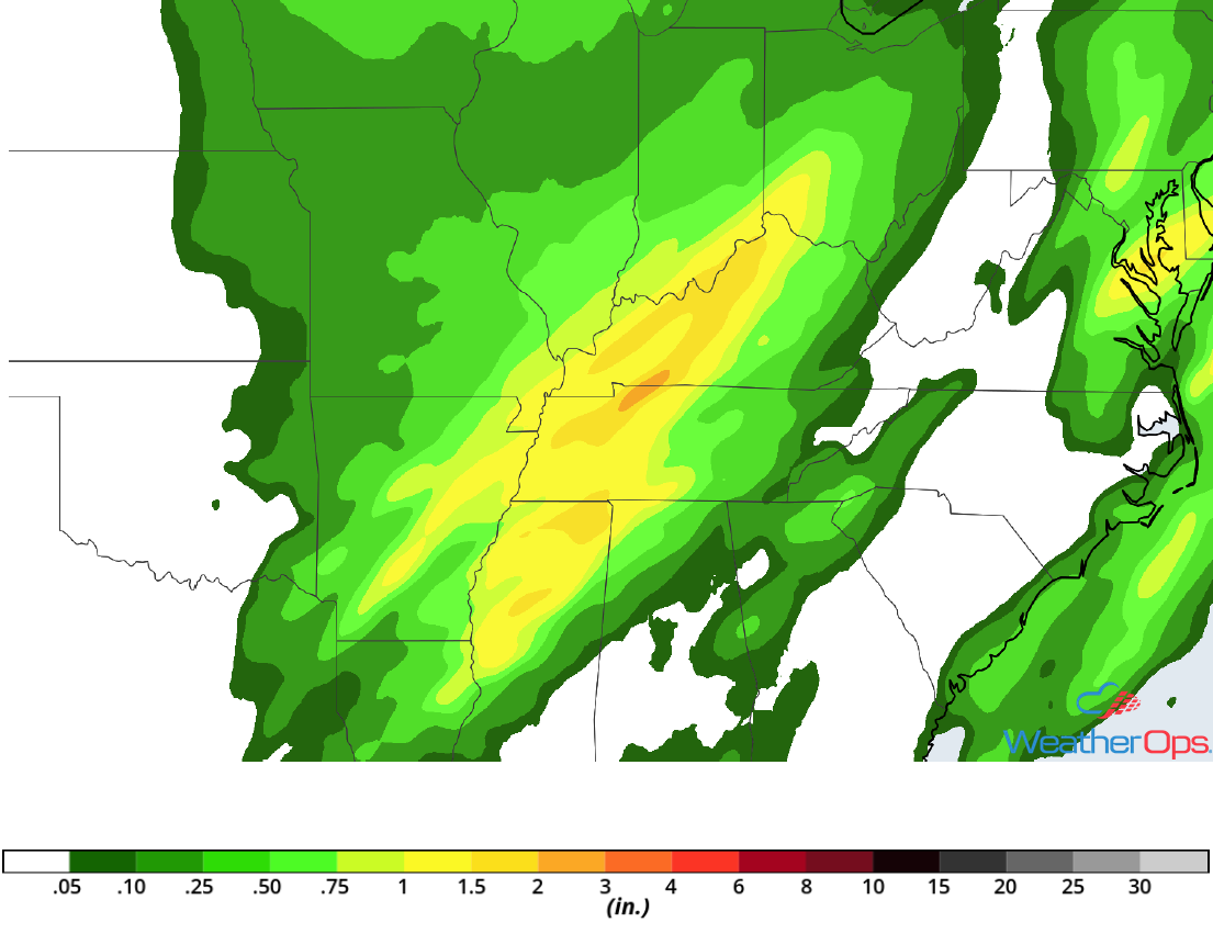 Rainfall Accumulation for Monday, November 5, 2018