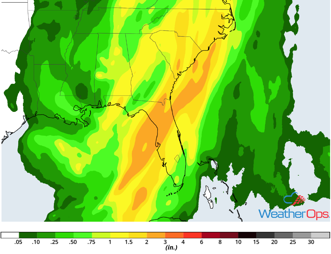 Rainfall Accumulation for Wednesday, December 19, 2018