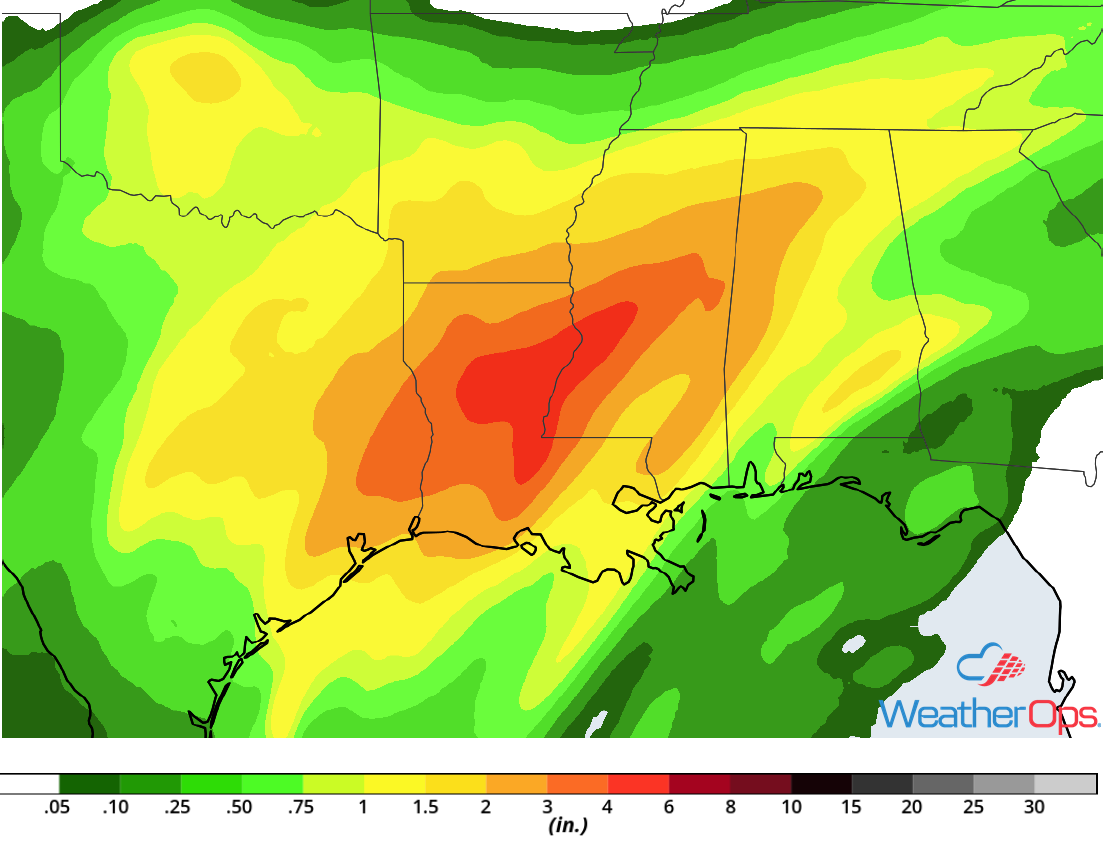 Rainfall Accumulation for January 2-3, 2018