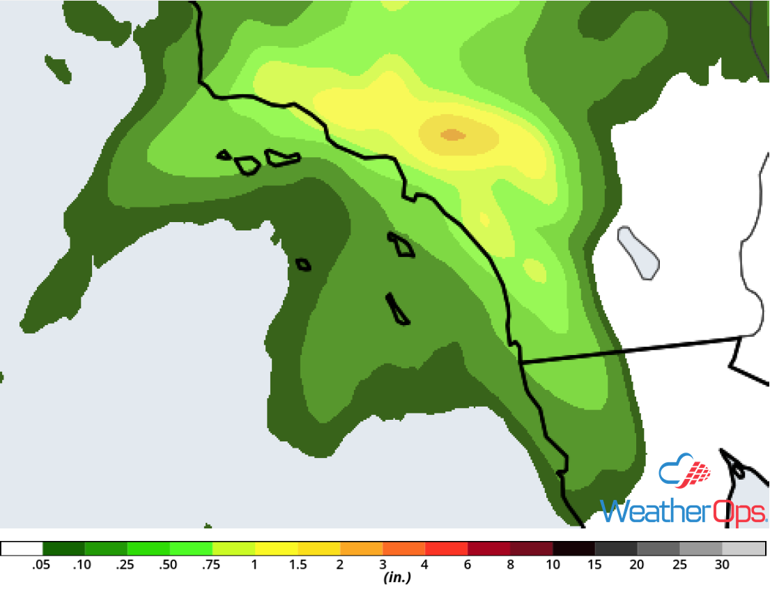 Rainfall Accumulation for Thursday, January 17, 2019