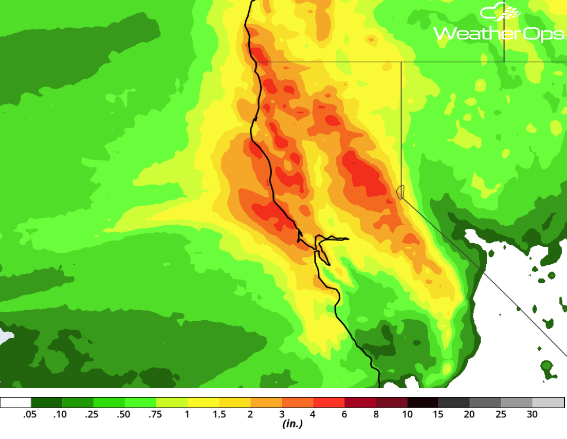 Rainfall Accumulation through Saturday, April 7, 2018