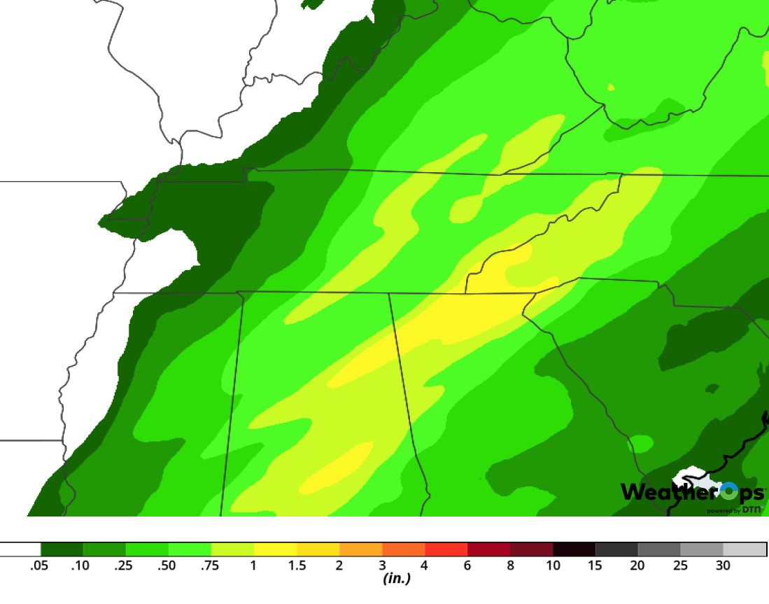 Rainfall Accumulation for Tuesday, February 12, 2019