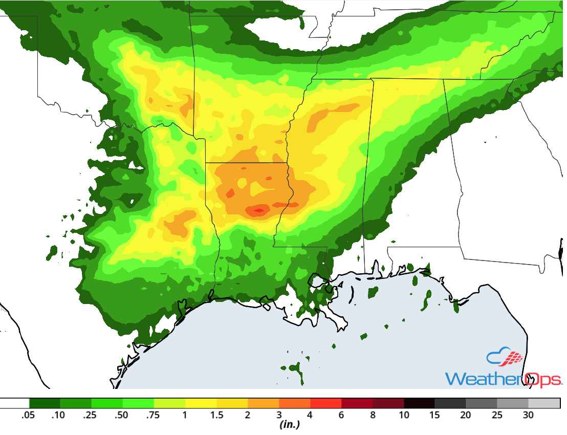 Rainfall Accumulation for Friday, April 6, 2018