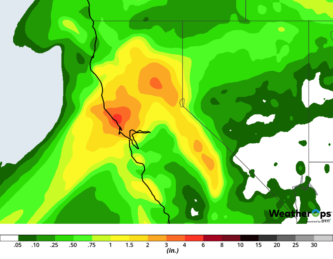 Rainfall Accumulation for Wednesday, February 13, 2019