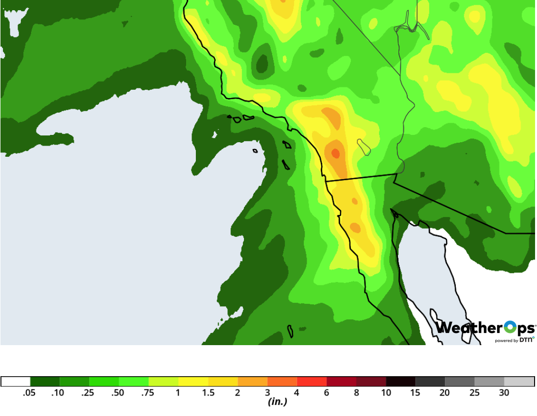 Rainfall Accumulation for Thursday, February 14, 2019
