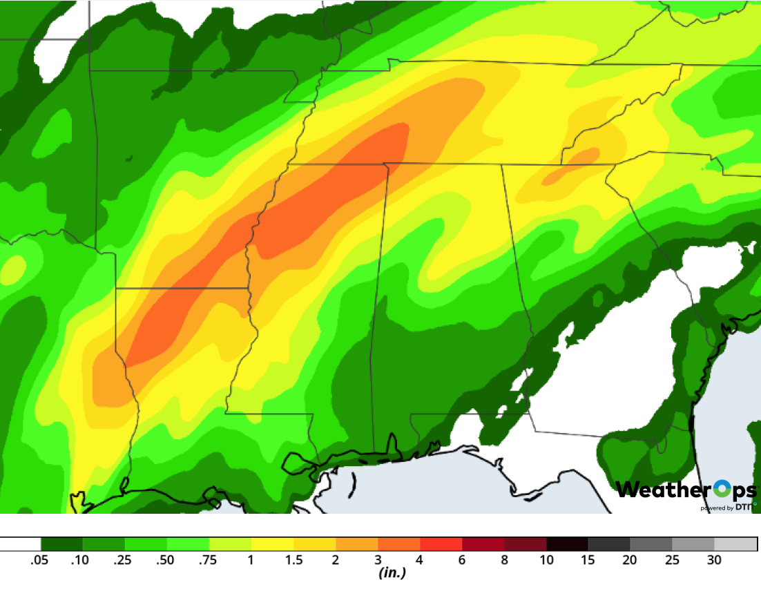 Rainfall Accumulation for February 21-22, 2019
