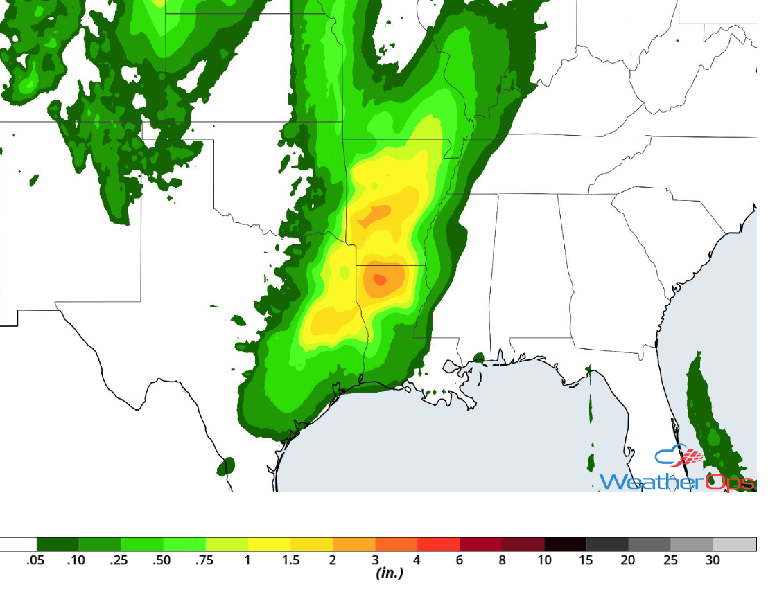 Rainfall Accumulation for Friday, April 13, 2018